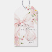 Baby in Bloom Roze Strik Cadeaulabel (Voorkant)