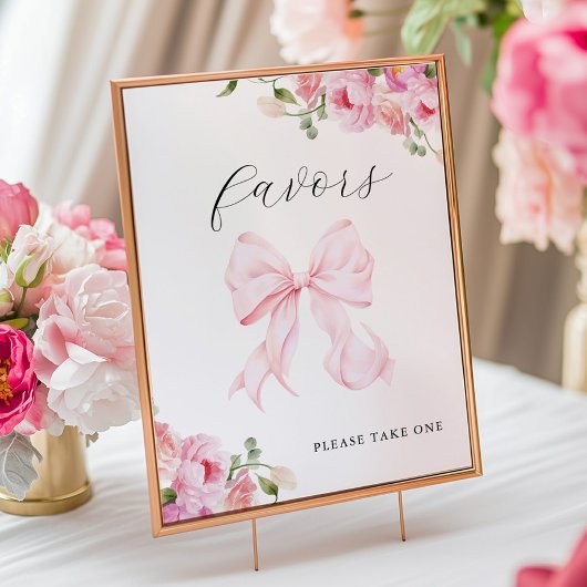 Baby in Bloom Roze Strik Favoren Poster