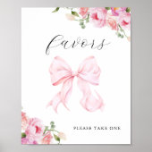 Baby in Bloom Roze Strik Favoren Poster (Voorkant)