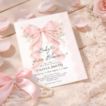 Baby in Bloom Roze Strik Meisje Baby Shower