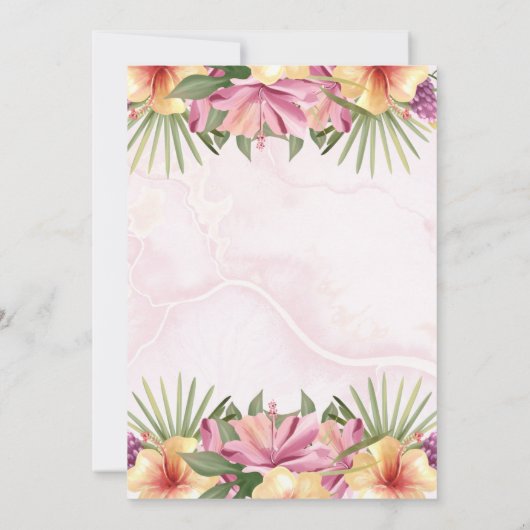 Baby in Bloom Roze Tropische Bloemige Baby Shower  Kaart (Achterkant)