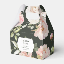 Baby in Bloom Roze Waterverf Bloemen Baby shower Bedankdoosjes