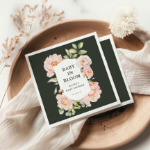 Baby in Bloom Roze Waterverf Bloemen Baby shower