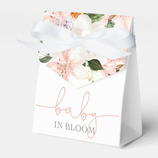 Baby in Bloom roze witte bloemenlelies Bedankdoosjes (Voorkant Zijde)