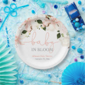 Baby in Bloom roze witte bloemenlelies Papieren Bordje (Feest)