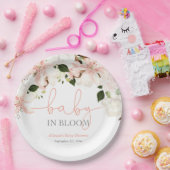 Baby in Bloom roze witte bloemenlelies Papieren Bordje (Feest)