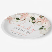 Baby in Bloom roze witte bloemenlelies Papieren Bordje (Gekanteld)