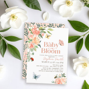 Baby in Bloom Rozen & Vlinders Meisje Baby Shower Kaart