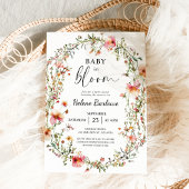 Baby In Bloom Rustiek Boho Wildflower Baby shower Kaart