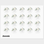 BABY IN BLOOM Rustieke Elegante Baby Shower Ronde Sticker (Vel)