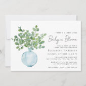Baby in Bloom Sage Eucalyptus Waterverf Shower Kaart (Voorkant)