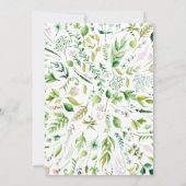 Baby in Bloom Sage Green Baby shower Invitation Kaart (Achterkant)