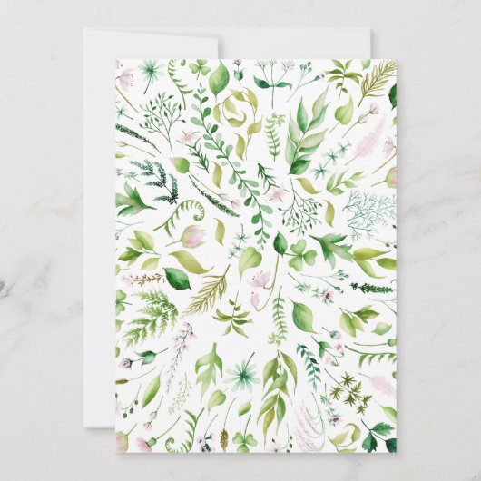 Baby in Bloom Sage Green Baby shower Invitation Kaart (Achterkant)