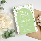Baby in Bloom Sage Green Baby shower Invitation Kaart
