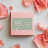 Baby in Bloom Sage Green Botanical Baby shower Rechthoekige Sticker