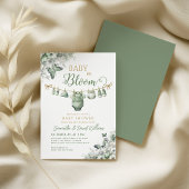 Baby in Bloom Sage Green Floral Baby Shower Kaart