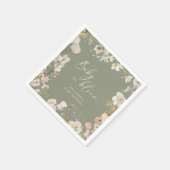 Baby in Bloom Sage Green Wildflower Baby shower Servet (Hoek)