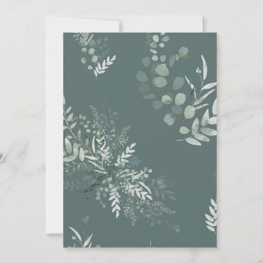 Baby in Bloom Sage Groen Baby shower Kaart (Achterkant)