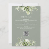 Baby In Bloom Sage Groene All In One Baby Shower Kaart (Achterkant)