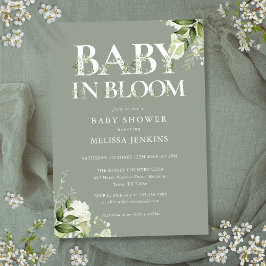 Baby In Bloom Salie Groene Bloemen Baby Shower Kaart