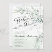Baby in Bloom Saliegroene babyshower Kaart (Voorkant)