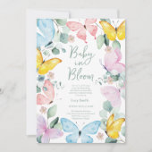 Baby in Bloom Saliegroene Babyshower Uitnodiging (Voorkant)
