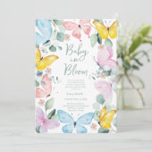 Baby in Bloom Saliegroene Babyshower Uitnodiging (Staand voorkant)