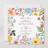 Baby in Bloom | Schattige Baby shower van wilde bl Kaart (Voorkant)