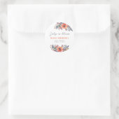 Baby in Bloom Schattigee Perzik Tuin Rustiek Ronde Sticker (Tas)