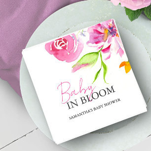 Baby In Bloom Shower Aquarel Bloemen Servet