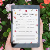 Baby in Bloom Shower Baby Voorspellingen Game Kaar Kaart