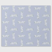 Baby in Bloom Shower Blue Flowers Boy Cadeaupapier (Vlak)