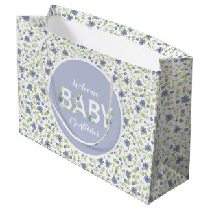 Baby in Bloom Shower Blue  Flowers Boy Groot Cadeauzakje