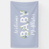 Baby in Bloom Shower Blue  Flowers Boy Spandoek (Verticaal)