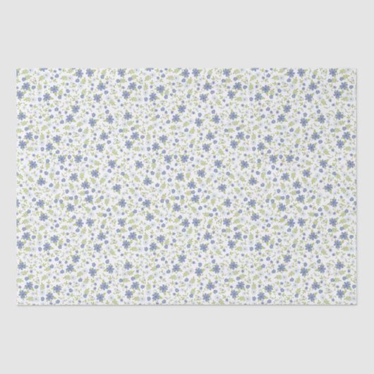 Baby in Bloom Shower Blue  Flowers Boy Tissuepapier (Voorkant)