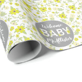 Baby in Bloom Shower  Flower Gender Neutral Cadeaupapier (Rol Hoek)