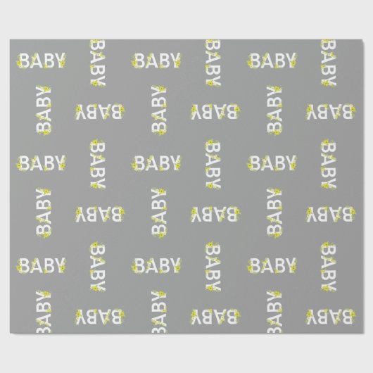 Baby in Bloom Shower  Flower Gender Neutral Cadeaupapier (Vlak)