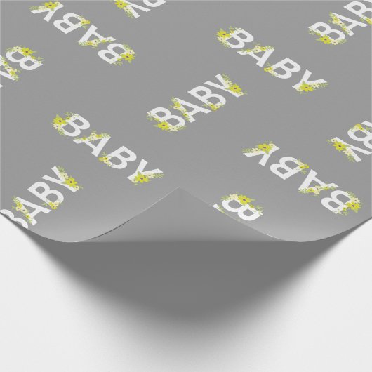 Baby in Bloom Shower  Flower Gender Neutral Cadeaupapier (Hoek)