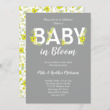 Baby in Bloom Shower  Flower Gender Neutral