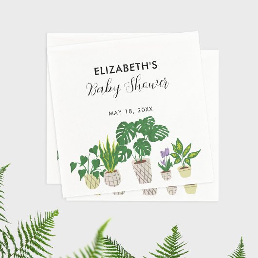 Baby in Bloom Shower Greenery Botanical Servet