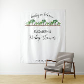 Baby in Bloom Shower Greenery Botanical Wandkleed (In situ)