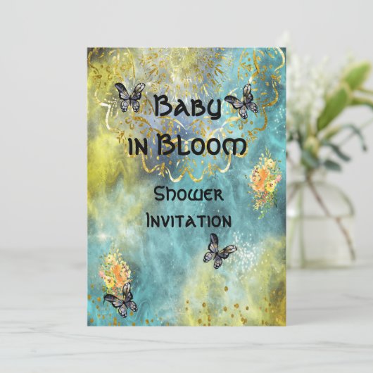 Baby in Bloom Shower Invitation (Staand voorkant)