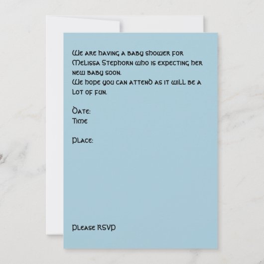 Baby in Bloom Shower Invitation (Achterkant)