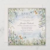 Baby in Bloom Shower Kaart (Voorkant / Achterkant)