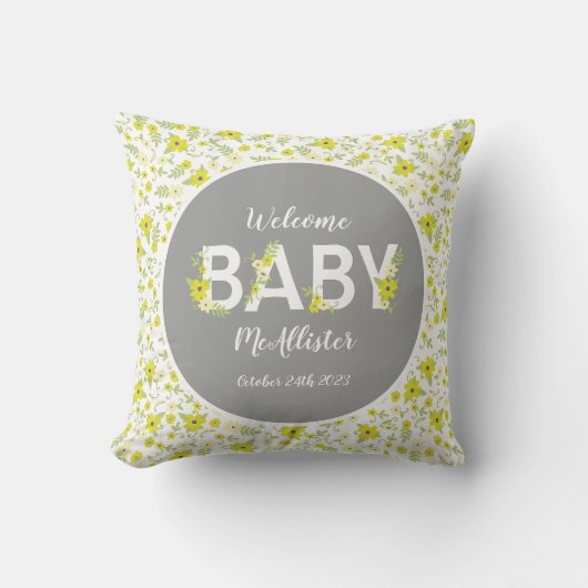 Baby in Bloom Shower Kussen (Voorkant)