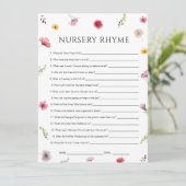 Baby in Bloom Shower Nursery Rhyme Game Kaart (Staand voorkant)