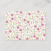 Baby in Bloom Shower Pink Flowers Girl Informatiekaartje (Achterkant)