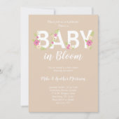 Baby in Bloom Shower Pink  Flowers Girl Kaart (Voorkant)