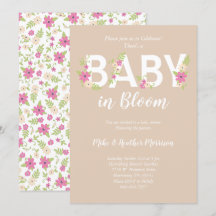 Baby in Bloom Shower Pink  Flowers Girl