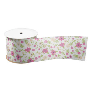 Baby in Bloom Shower Pink  Flowers Girl Satijnen Lint